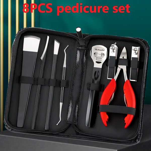 Set Pedicure Acero Inoxidable 8 Piezas Stainless Cortauñas