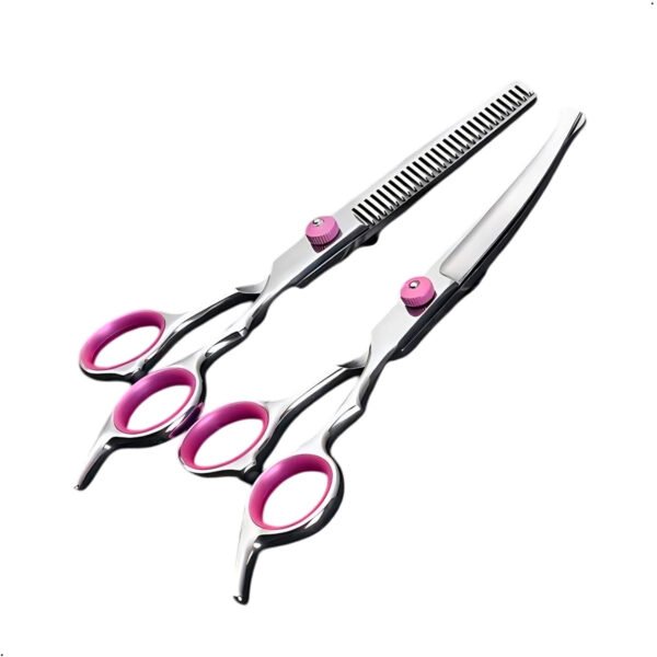 Set de 4 tijera y peine para mascota perro, gato Corte pelo mascota (12) Set 4 Tijeras Acero Para El Cuidado De Mascotas En Acero
