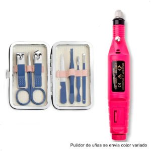Set Manicura Pedicura 7 Piezas + Kit Pulidor De Uñas