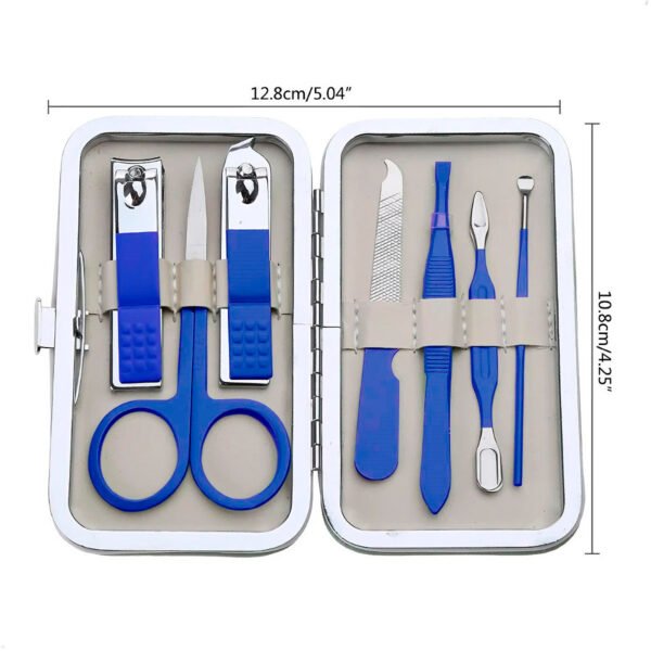Set de Manicura Pedicura 7 piezas Acero Inoxidable (2) Set Manicura Pedicura 7 Piezas + Kit Pulidor De Uñas