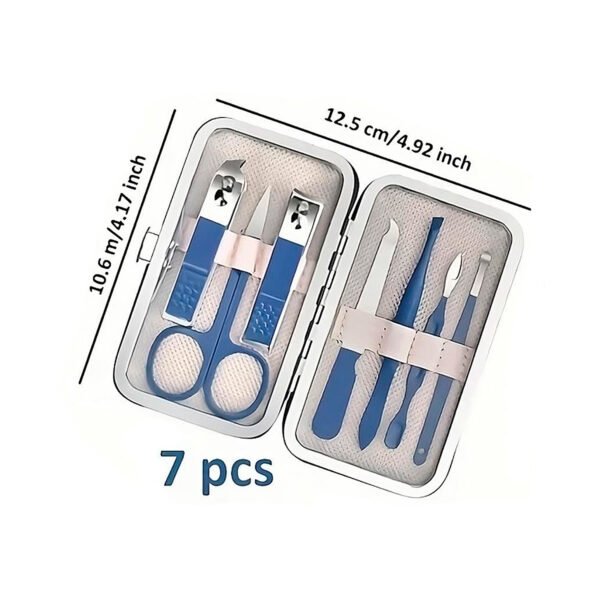 Set de Manicura Pedicura 7 piezas Acero Inoxidable (4) Set Manicura Pedicura 7 Piezas + Kit Pulidor De Uñas