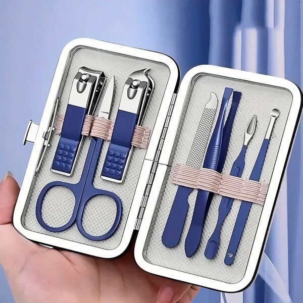 Set de Manicura Pedicura 7 piezas Acero Inoxidable (5) Set Manicura Pedicura 7 Piezas + Kit Pulidor De Uñas