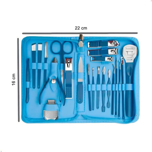 Set Manicura Pedicura Estuche 22 En 1 Kit Acero Inoxidable