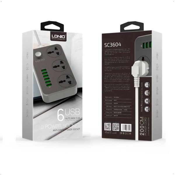 Regleta Ldnio Sc3604 Carga Rápida 6 Puertos Usb Carga Rapida