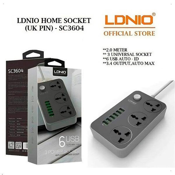 Regleta Ldnio Sc3604 Carga Rápida 6 Puertos Usb Carga Rapida