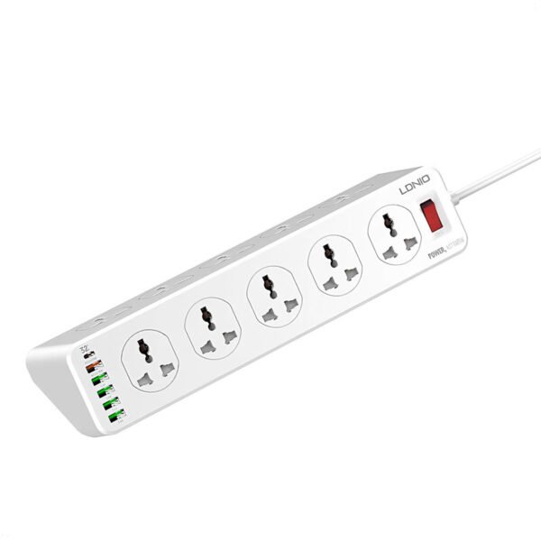 Regleta Ldnio Tomacorriente Pd 20w Carga Rapida 6 Puertos usb