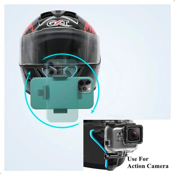 Soporte de teléfono para casco de motocicleta, soporte para GoPro Hero13 12 10 9 8, soporte para cámara deportiva de acción, cámara para motocicleta (5) Soporte Camara Accion Gopro, Celular Para Casco De Moto