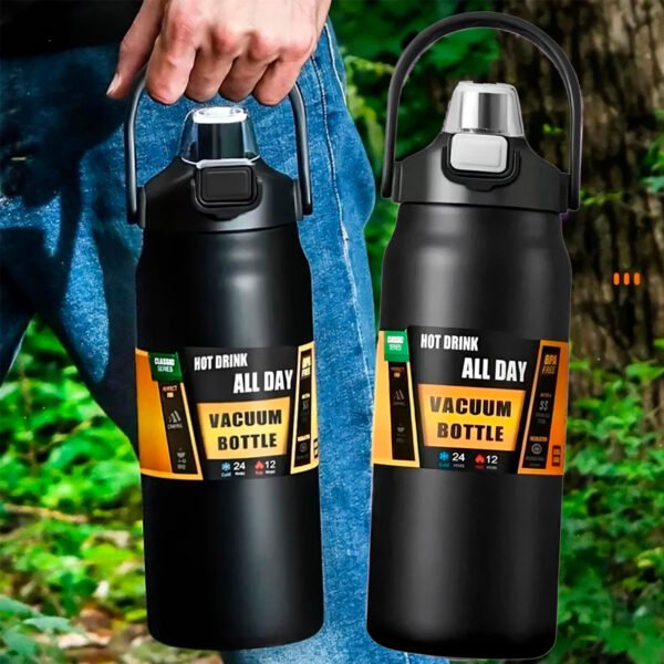 Termos Portátiles con Paja Deporte al Aire Libre 304 Taza Térmica de Acero Inoxidable Tumbler Travel Frascos de Vacío al Aire Libre Botella de Agua (1 (13) Botella Acero Inoxidable Termo Mantine Caliente Frio 1500ml