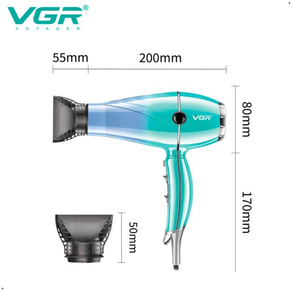 VGR-secador pelo profesional de alta potencia, herramienta de peinado para el cuidado cabello, protección contra sobrecalentamiento, secado de viento fuerte, 2400W VGR V 452 (6) Secadora De Cabello Profesional Vgr Motor Ac V-452