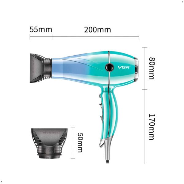 VGR-secador pelo profesional de alta potencia, herramienta de peinado para el cuidado cabello, protección contra sobrecalentamiento, secado de viento fuerte, 2400W VGR V 452 (7) Secadora De Cabello Profesional Vgr Motor Ac V-452
