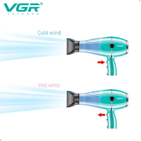 VGR-secador pelo profesional de alta potencia, herramienta de peinado para el cuidado cabello, protección contra sobrecalentamiento, secado de viento fuerte, 2400W VGR V 452 (9) Secadora De Cabello Profesional Vgr Motor Ac V-452