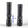 Linterna Led Cafini Recargable Zoom Telescopico De Bolsillo