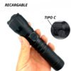 Linterna Led Cafini Recargable Zoom Telescopico De Bolsillo