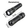 Linterna Led Cafini Recargable Zoom Telescopico De Bolsillo