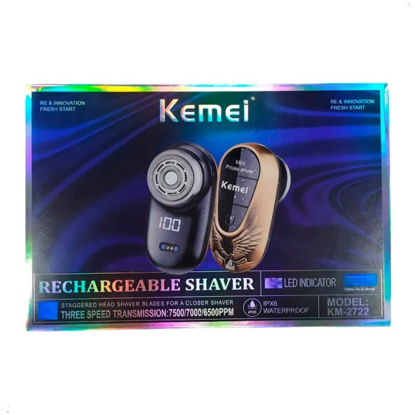 Shaver Kemei Km2722 Ipx6 Recargable Mini Afeitadora Portatil