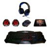 Combo Teclado Mouse Gamer Halion 5 En 1 Racer Ha-830c Negro