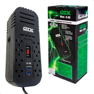 Estabilizador Gtx Mod G-05 USB De 8 Tomas 1200va-voltaje De 220 vac