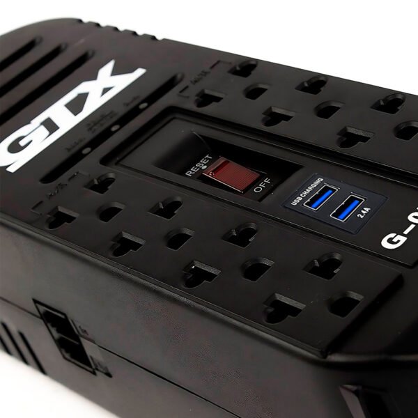 Estabilizador Gtx Mod G-05 USB De 8 Tomas 1200va-voltaje De 220 vac