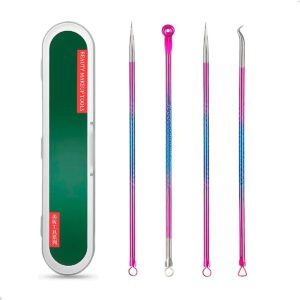 Kit Extractor De Espinillas Y Puntos Negros 4 Unidades Acero