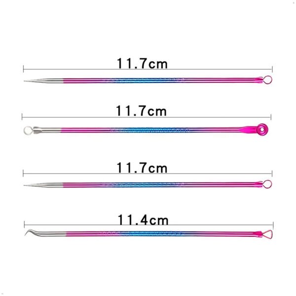 Kit Extractor De Espinillas Y Puntos Negros 4 Unidades Acero