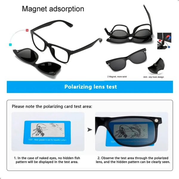 Lentes De Sol Polarizado Proteccion Uv 6 En 1 Magnetico