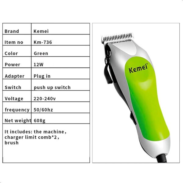 Cortadora De Pelo Electrico Para Mascotas Kemei Km-736