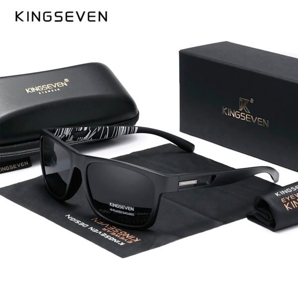 Lentes Sol Kingseven 770 Unisex Polarizado Proteccion Uv 400 Espejo Negro
