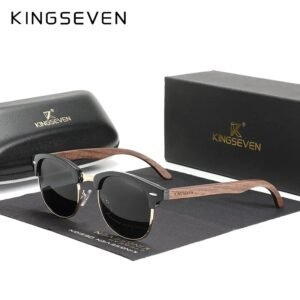 Kingseven Lente De Sol Marco Madera Nogal Polarizado Uv400
