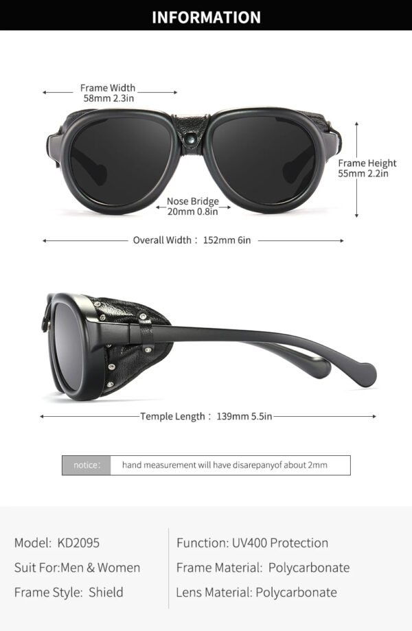 Lente De Sol Kdeam Steampunk Proteccion Uv 400 Polarizado