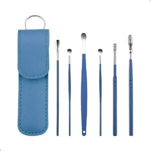 Kit Limpieza Oidos Cerumen Acero Estuche 6 Piezas x 3 Pack de Limpieza