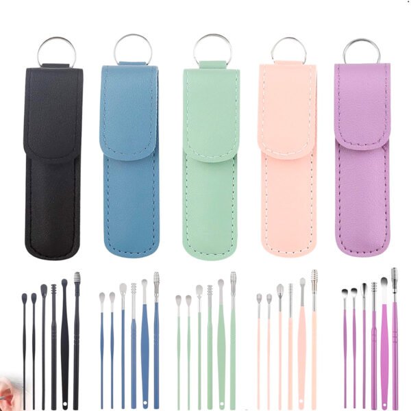 Kit Limpieza Oidos Cerumen Acero Estuche 6 Piezas x 3 Pack de Limpieza