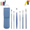 Kit Limpieza Oidos Cerumen Acero Estuche 6 Piezas x 3 Pack de Limpieza