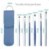 Kit Limpieza Oidos Cerumen Acero Estuche 6 Piezas x 3 Pack de Limpieza