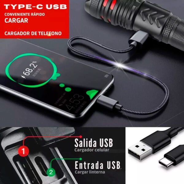 Linterna Tactica Lidimi Ld-l462a 30w 2000 Metros Recargable