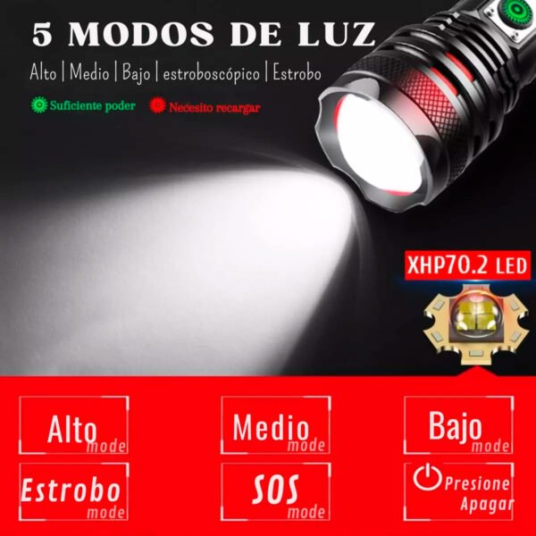 Linterna Tactica Lidimi Ld-l462a 30w 2000 Metros Recargable