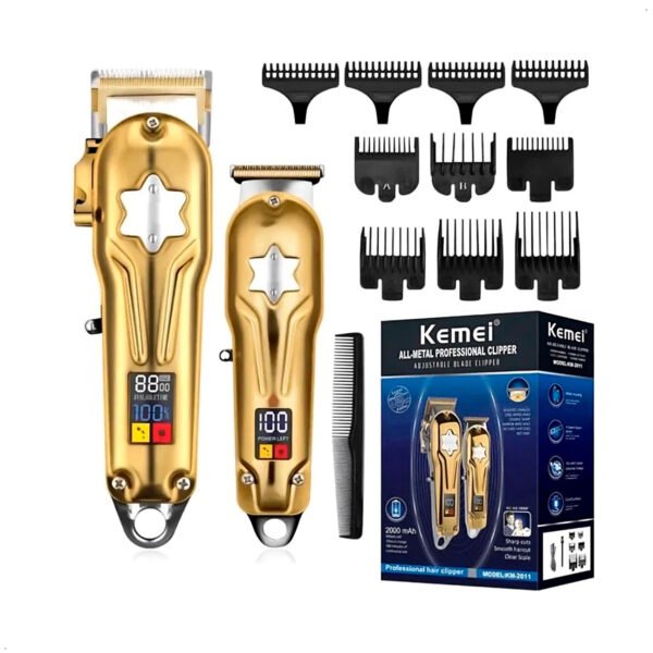 Maquina Corte Cabello Combo Trimmer y Clipper Kemei KM 2011 Inalambrico