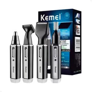 Rasuradora Afeitador Nasal Eléctrica Recargable Kemei KM 6630 Kit 4 En 1