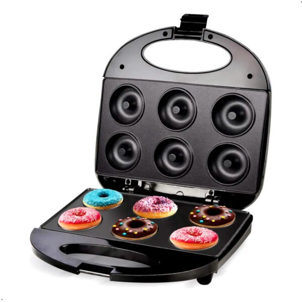 Máquina Para Hacer Donas R247, 6 Donas De 5cm (1) Máquina Mini Donas Antiadherente Raf R.247 850w 6 Donas Negro