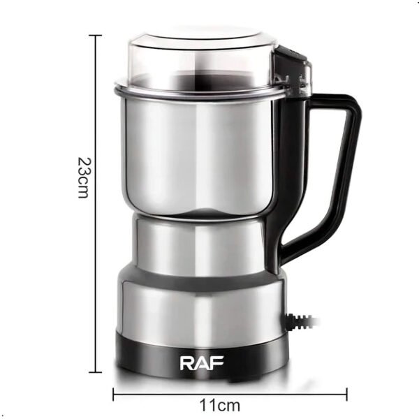 Molinillo eléctrico de acero inoxidable, versátil para granos de café, granos secos, especias y más. RAF R7132 300w (3) Molinillo Marca Raf R7132 8 Aspas De 300w Para Cafe Granos