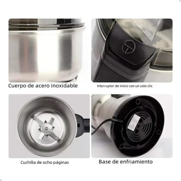 Molinillo eléctrico de acero inoxidable, versátil para granos de café, granos secos, especias y más. RAF R7132 300w (6) Molinillo Marca Raf R7132 8 Aspas De 300w Para Cafe Granos