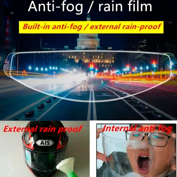 Película de parche transparente Universal para casco de motocicleta, película adhesiva de recubrimiento Nano duradero, antivaho y lluvia, Motocross, nuevo (12) Visor Mica Casco Motociclista Antiempaño Antilluvia