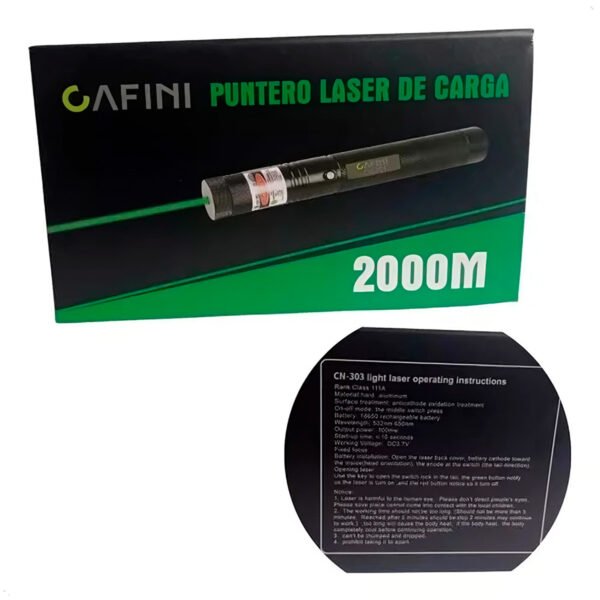 Puntero Laser Cafini Luz Verde Cn-l7199jg 2000 Metros Recargable