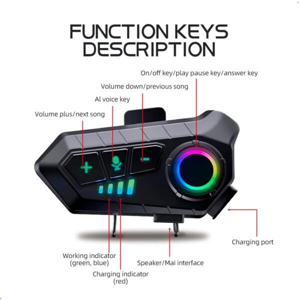 Auriculares Audifonos Micrófono Bluetooth Para Seisa MT-Y10 Casco de Moto