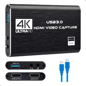 Tarjeta Capturadora de Video HDMI 4K Leirlvan USB3.0 1080p 60Hz con Micro